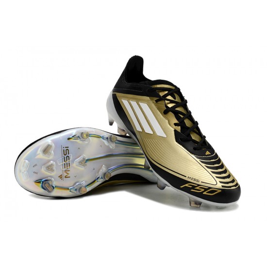 Adidas F50 ELITE Firm Ground Men Gold Black Football Shoes