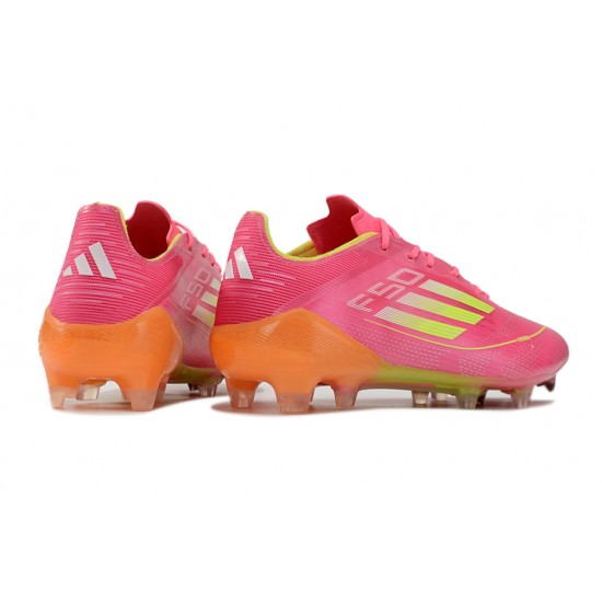 Adidas F50 ELITE Firm Ground Men Pink and Orange Football Shoes