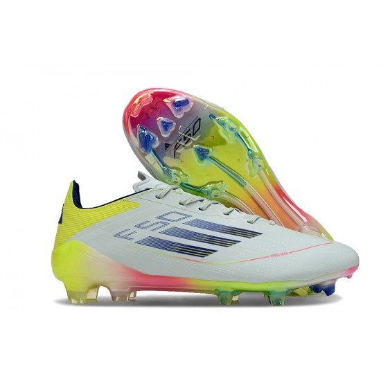Adidas F50 ELITE Firm Ground White Chartreuse Football Shoes