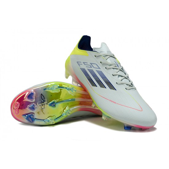 Adidas F50 ELITE Firm Ground White Chartreuse Football Shoes