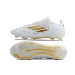 Adidas F50 ELITE Firm Ground Men White Gold Football Shoes