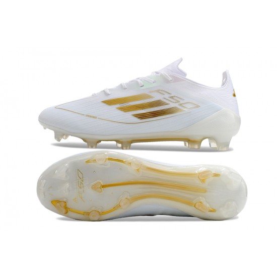 Adidas F50 ELITE Firm Ground Men White Gold Football Shoes