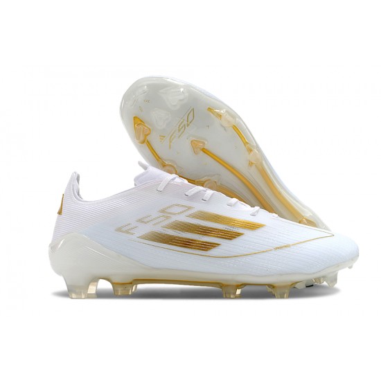 Adidas F50 ELITE Firm Ground Men White Gold Football Shoes