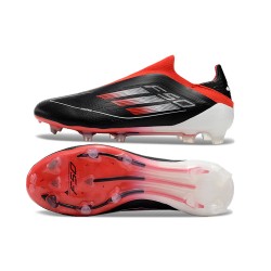 Adidas F50 Elite Laceless Firm Ground Low cut Black and Red Football Shoes