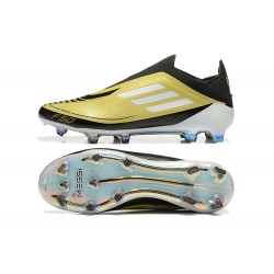 Adidas F50 Elite Laceless Firm Ground Gold Black Football Shoes
