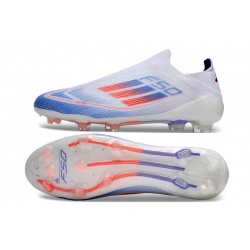 Adidas F50 Elite Laceless Firm Ground Shoelace White Blue Football Shoes
