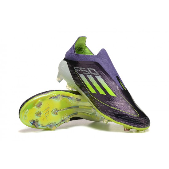 Adidas F50 Firm Ground Men Purple Black Football Shoes