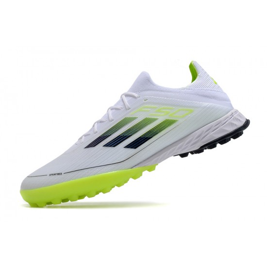 Adidas F50 PRO Turf White Green Football Shoes
