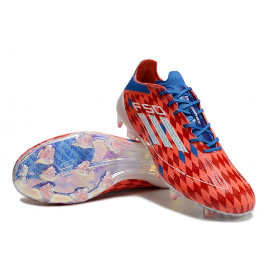 Adidas F50 Elite Firm Ground Men Red Blue Football Shoes