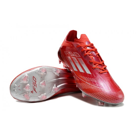 Adidas F50 Elite Firm Ground Men Red Silver Football Shoes