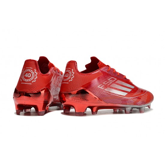 Adidas F50 Elite Firm Ground Men Red Silver Football Shoes