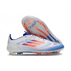 Adidas F50 Elite Firm Ground Unisex White Blue Football Shoes