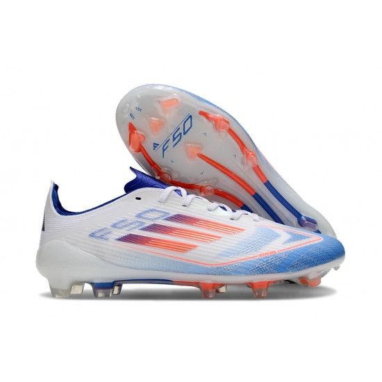 Adidas F50 Elite Firm Ground Unisex White Blue Football Shoes