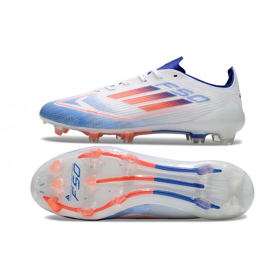 Adidas F50 Elite Firm Ground Unisex White Blue Football Shoes