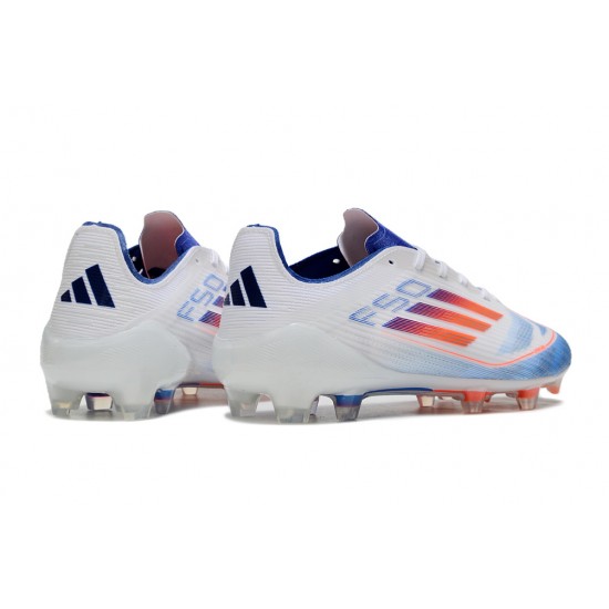 Adidas F50 Elite Firm Ground Unisex White Blue Football Shoes