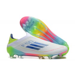 Adidas F50 Elite Laceless Firm Ground Multi White Football Shoes