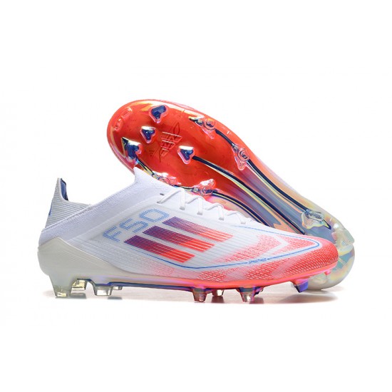 Adidas F50 Firm Ground Men White Red Football Shoes
