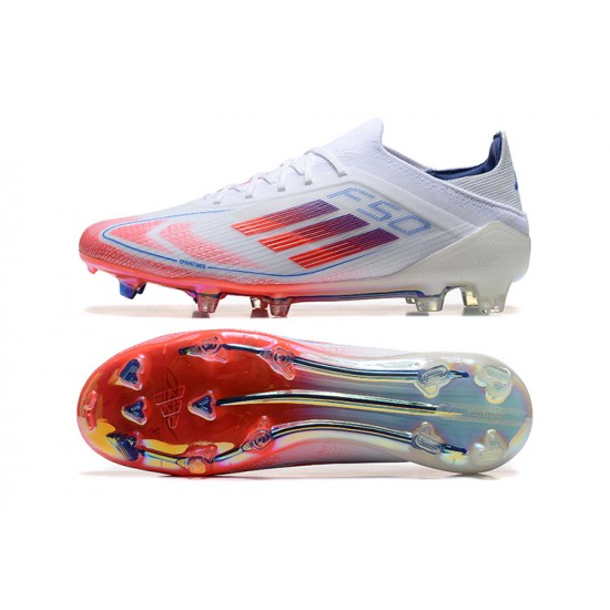 Adidas F50 Firm Ground Men White Red Football Shoes