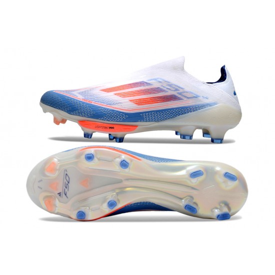 Adidas F50 Firm Ground Unisex White Blue Football Shoes