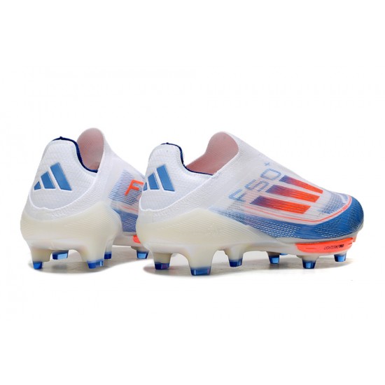 Adidas F50 Firm Ground Unisex White Blue Football Shoes
