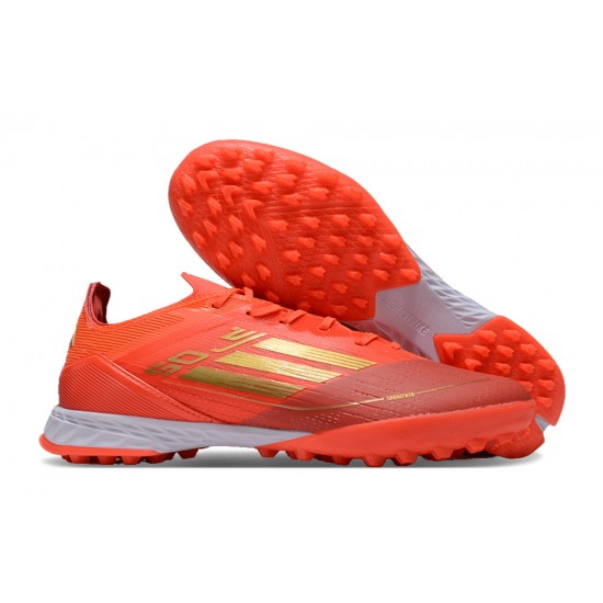 Adidas F50 PRO Turf Men Red Gold Football Shoes