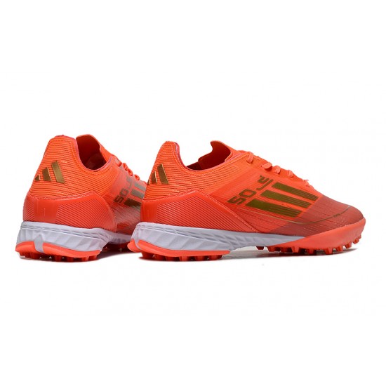 Adidas F50 PRO Turf Men Red Gold Football Shoes
