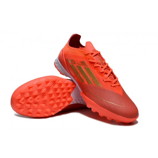 Adidas F50 PRO Turf Men Red Gold Football Shoes