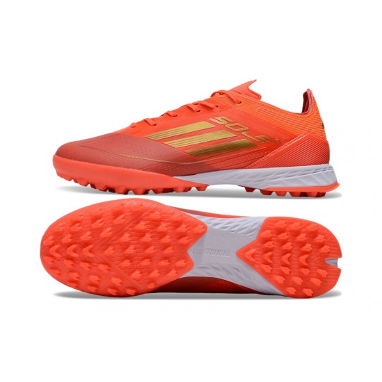 Adidas F50 PRO Turf Men Red Gold Football Shoes