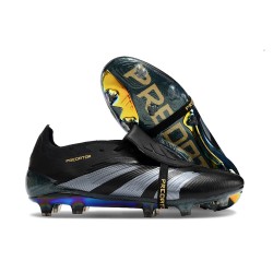 Adidas Predator Accuracy Firm Ground Boots Unisex Black Grey Football Shoes
