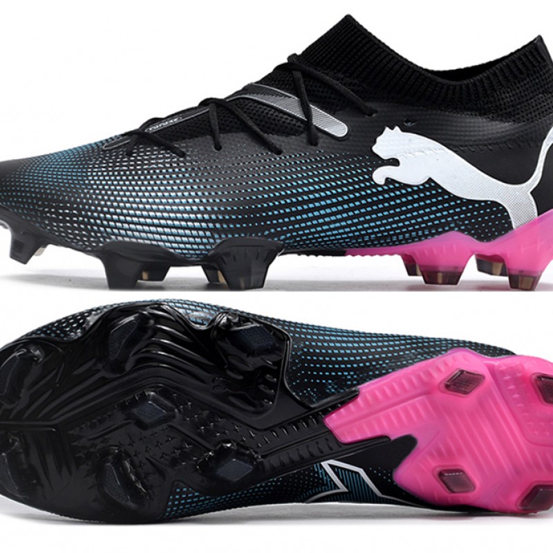 Puma Future 7 Ultimate FG-AG Black Pink White Low Football Boots & Shoes